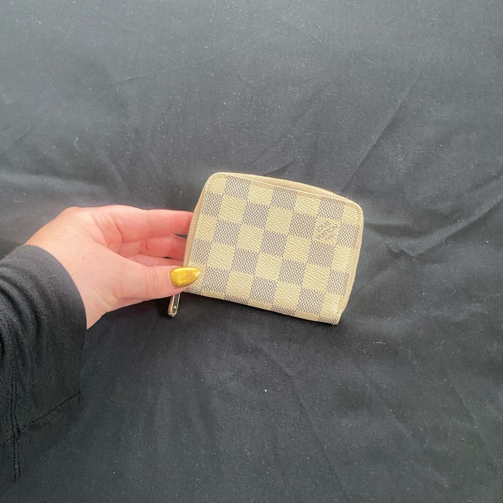 Louis Vuitton Checkered Cream and Gray Wallet
